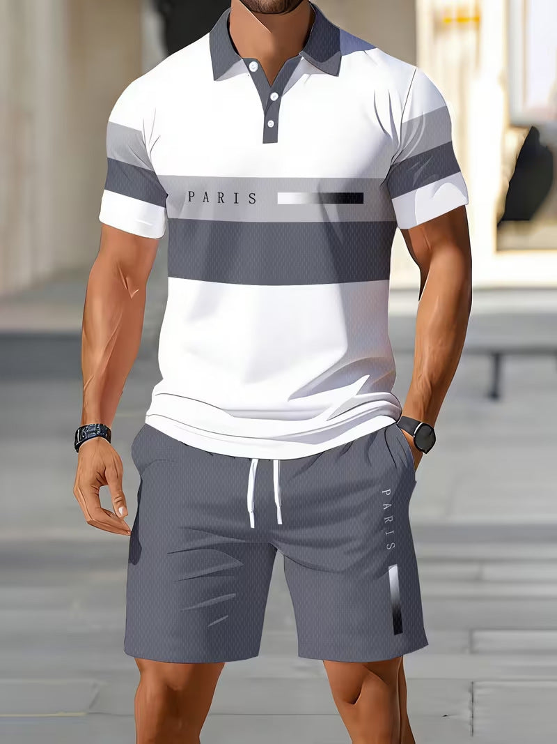 🔥Men's Casual Polo Shorts Set