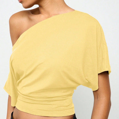 Women's Off-Shoulder Slim Fit Crop Top