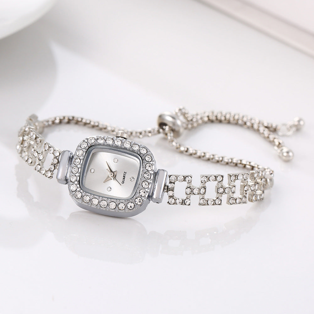 Women's Square Rhinestone Watch – Elegant Quartz Wristwatch with Adjustable Strap & Sparkling Crystal Accents