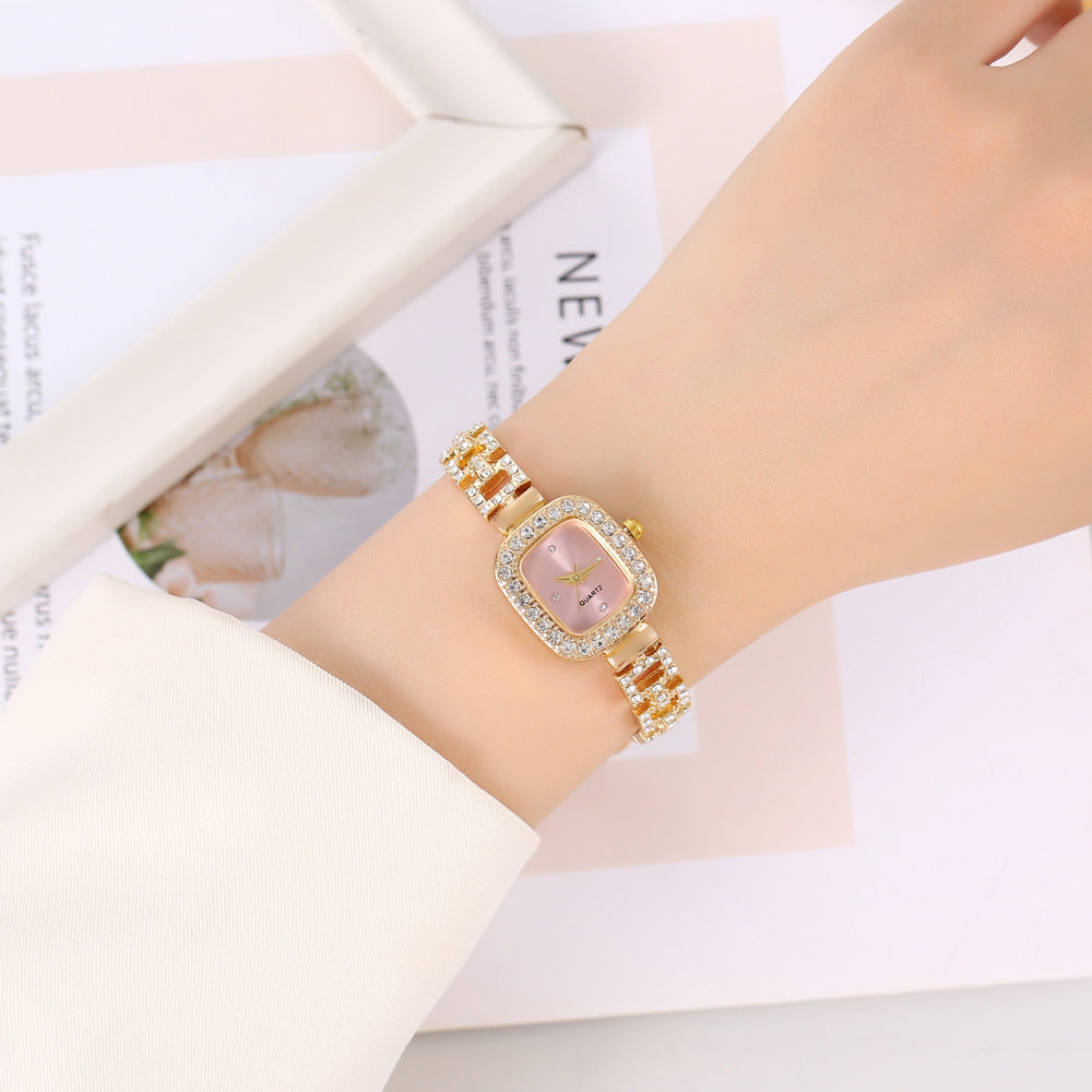 Women's Square Rhinestone Watch – Elegant Quartz Wristwatch with Adjustable Strap & Sparkling Crystal Accents