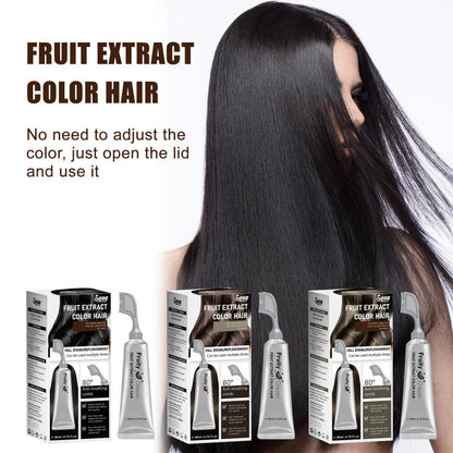 Fruit Extract Hair Dye Comb / Hair Dye Cream — Portable Home Use, Gentle Plant-Based Hair Dye for Full Hair Coloring, Reusable No Mix Hair Color