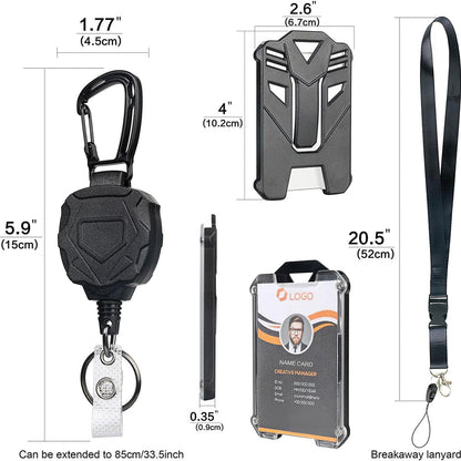 🔐 Heavy Duty Retractable Badge Holder & Tactical ID Clip Set