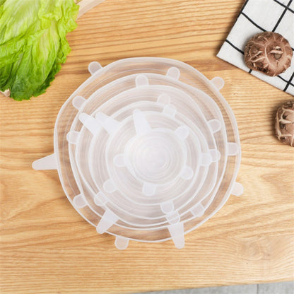 Universal Reusable Silicone Stretch Lids, 6-Pack Airtight Food Covers for Bowls, Cups, Jars & Containers