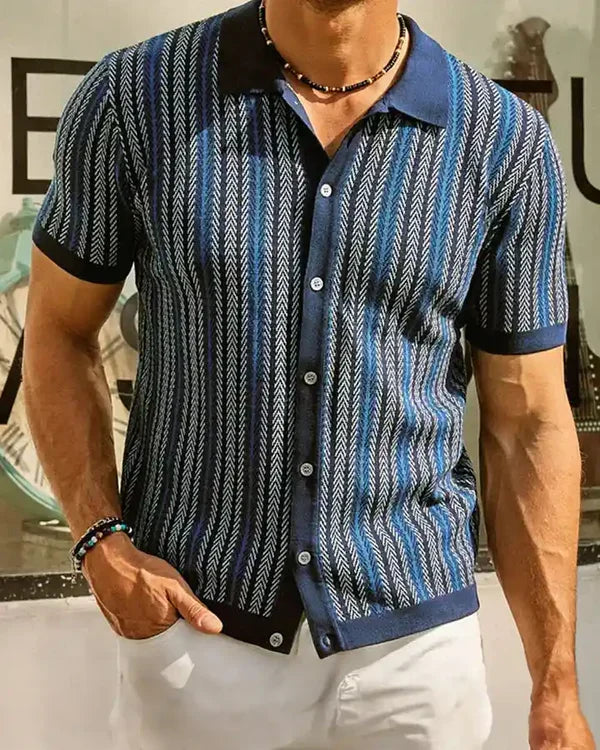 🔥Men's Vintage Knit Polo Shirt