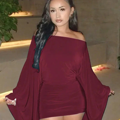 Women Spring Autumn Long Sleeve Party Club Evening Bodycon Mini Dress