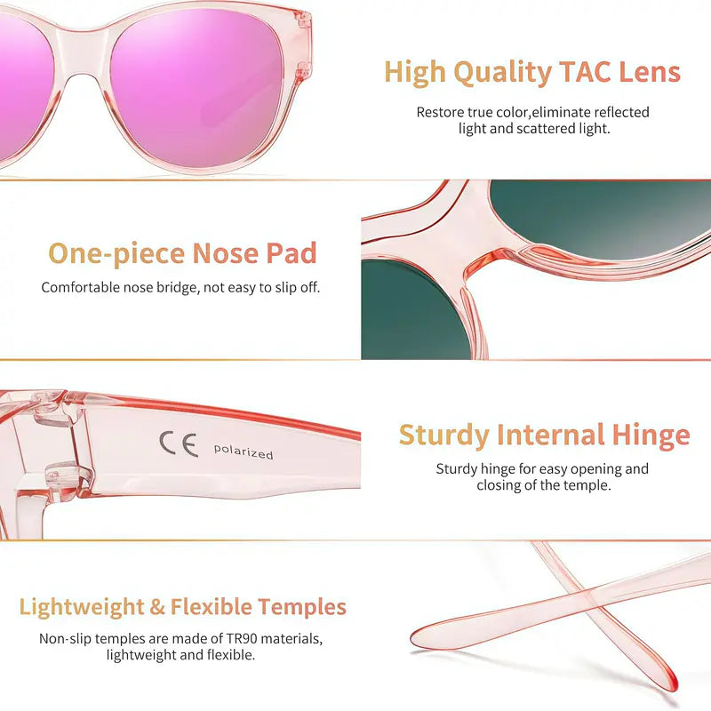 Fit-Over Prescription Sunglasses – Oversized UV400 Protective Sunglasses for Eyeglass Wearers