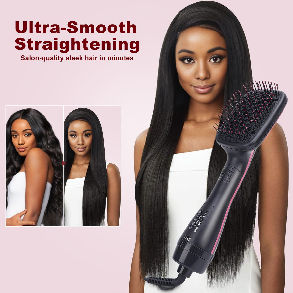2-in-1 Comfort Comb Hair Dryer & Styler – Fast Drying Hot Air Brush for Straightening, Smoothing & Everyday Styling