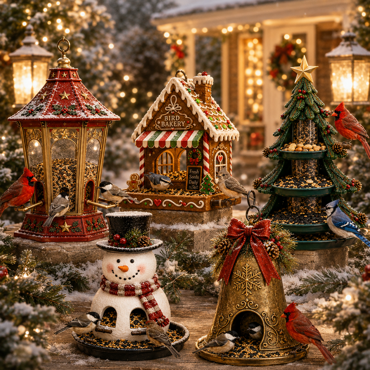 ⛄😍Christmas Bird Feeder Collection – Festive Hanging Garden Feeders for Wild Birds