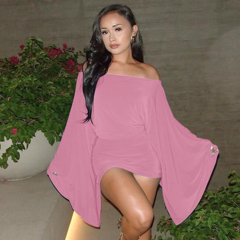 Women Spring Autumn Long Sleeve Party Club Evening Bodycon Mini Dress