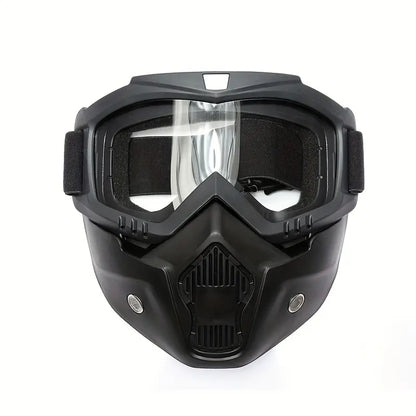 🥽 Full-Face Motorcycle & Outdoor Protective Goggles with Detachable Ski Mask – Anti-Fog HD Lens & Comfort Sponge Pad