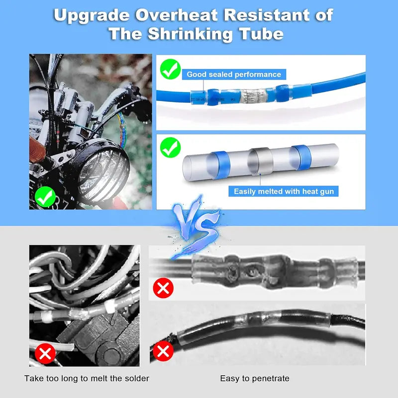 ⚡ 300PCS Waterproof Solder Seal Wire Connectors – Heat Shrink Butt Connectors with Self-Solder Function for Marine, Automotive & Stereo Wiring