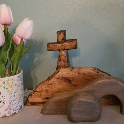 💕Spring Easter Hot Sale 49%OFF-Handmade Empty Tomb Easter Scene And Cross
