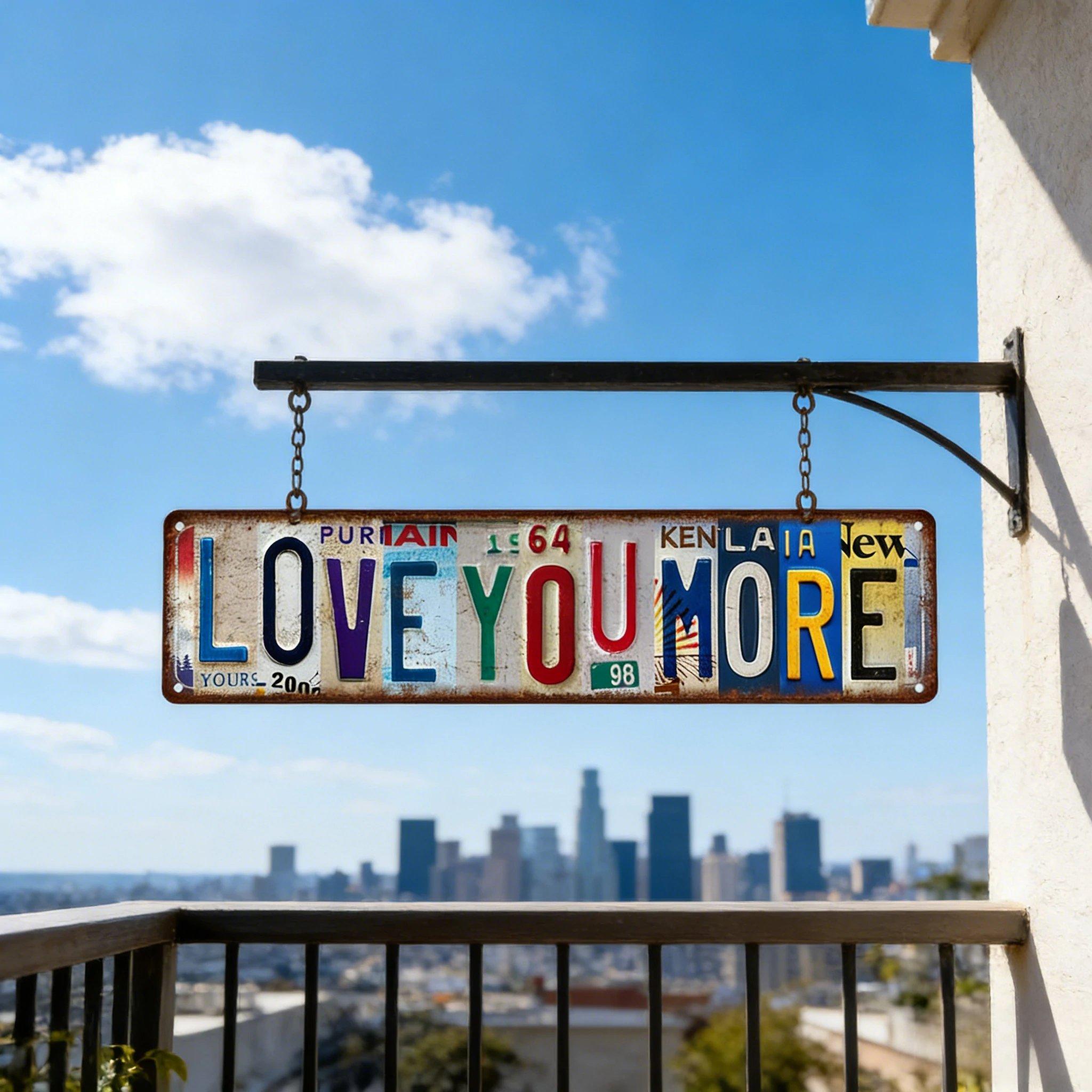 💕“Love You More” Vintage Street Sign – Romantic Metal Wall Decor | 16 × 4 in