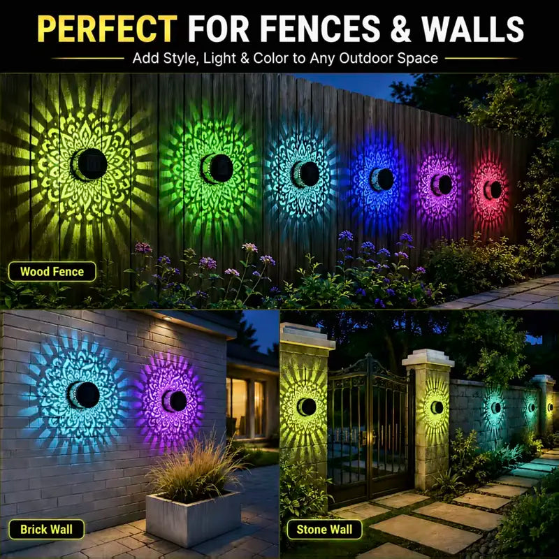 Seven-Color Changing Solar Mandala Projection Wall Light