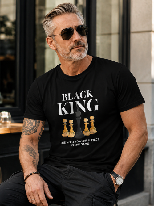 👑 Black King "The Most Powerful Piece In The Game" Chess T-Shirt