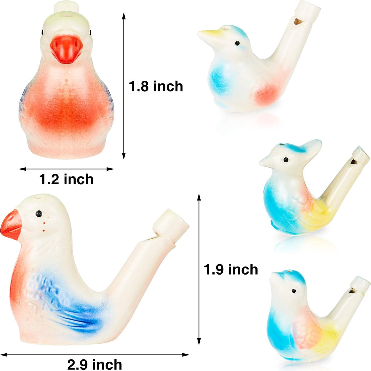Ceramic Water Bird Whistles – Colorful Handcrafted Bird Call Toys for Kids & Adults (3PCS Set)