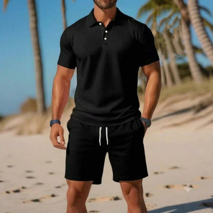 ☀️ Stay Cool & Look Sharp — Men's 2-Piece Polo & Shorts Set