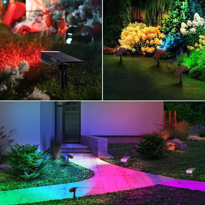 💡🌈Smart Solar Color-Changing Landscape Spotlights – 2 Pack