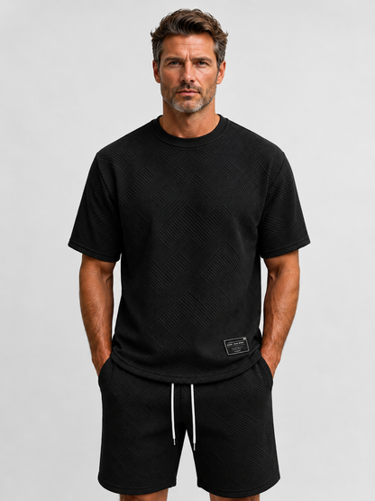 🌴 Men's Casual Solid T-Shirt & Drawstring Shorts Summer Suit