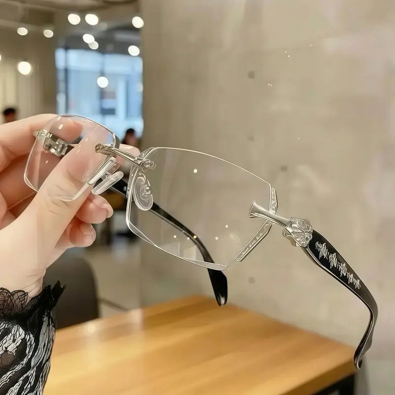 EUNOIALENS Rimless High Quality Eyewear – Frameless Diamond-Cut Edge Stainless Steel Fashion Glasses, Unisex Daily Wear Sunglasses & Optical Style Accessory