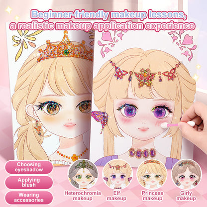 Special Diamond Painting & Princess Book Makeup Craft Kits Foil Art Books Set Play on Paper for Girl Handcraft Easter Gifts