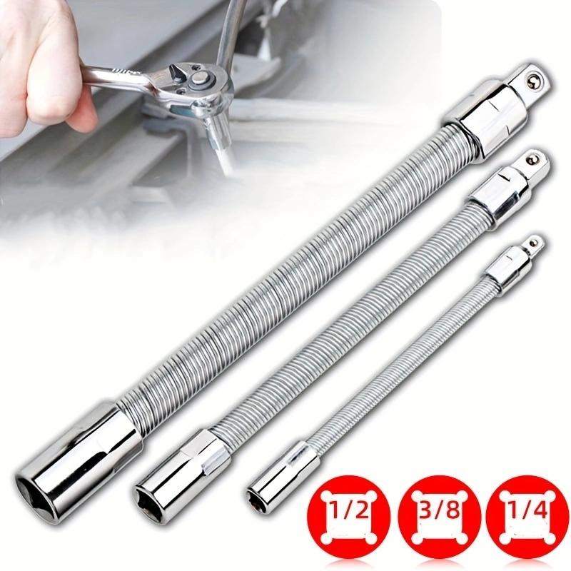1/2 Inch 35cm Flexible Socket Ratchet Wrench Extension Set – Bendable Shaft Connecting Rod for Automotive Repair, Home Maintenance & Tight-Space Applications