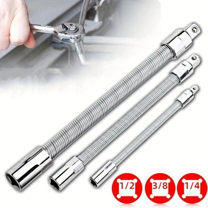 1/2 Inch 35cm Flexible Socket Ratchet Wrench Extension Set – Bendable Shaft Connecting Rod for Automotive Repair, Home Maintenance & Tight-Space Applications