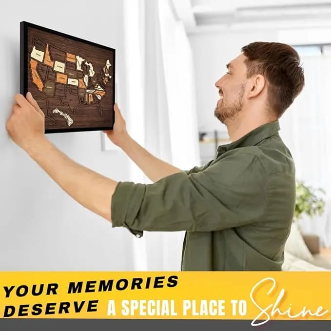 👍Wooden USA Travel Map Puzzle