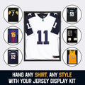 Large Wooden Jersey Display Frame Case Lockable/Sport Jersey Shadow Box with 98% UV Protection Acrylic
