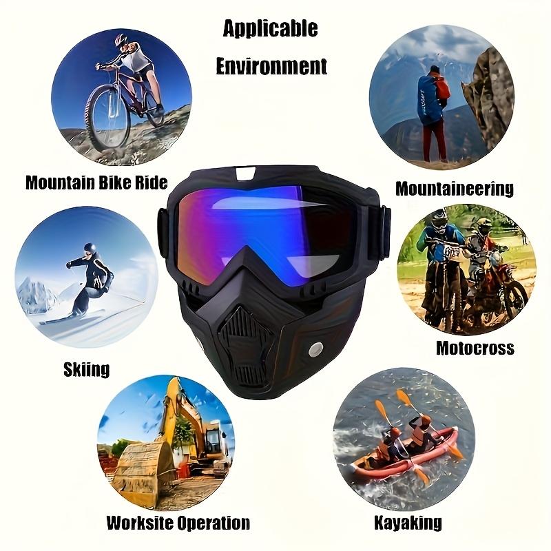 🥽 Full-Face Motorcycle & Outdoor Protective Goggles with Detachable Ski Mask – Anti-Fog HD Lens & Comfort Sponge Pad