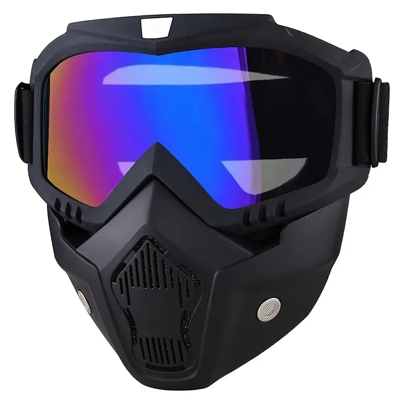 🥽 Full-Face Motorcycle & Outdoor Protective Goggles with Detachable Ski Mask – Anti-Fog HD Lens & Comfort Sponge Pad