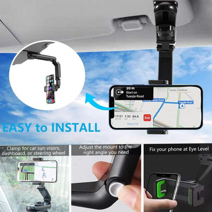 New 1080° multi-functional sun visor universal 360° rotating phone holder