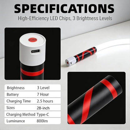 Bendable LED Flashlight Stick – 28" Flexible Rechargeable Work Light for Mechanics & Car Repair 🔦🚗