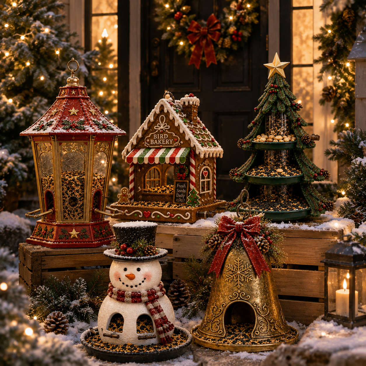 ⛄😍Christmas Bird Feeder Collection – Festive Hanging Garden Feeders for Wild Birds