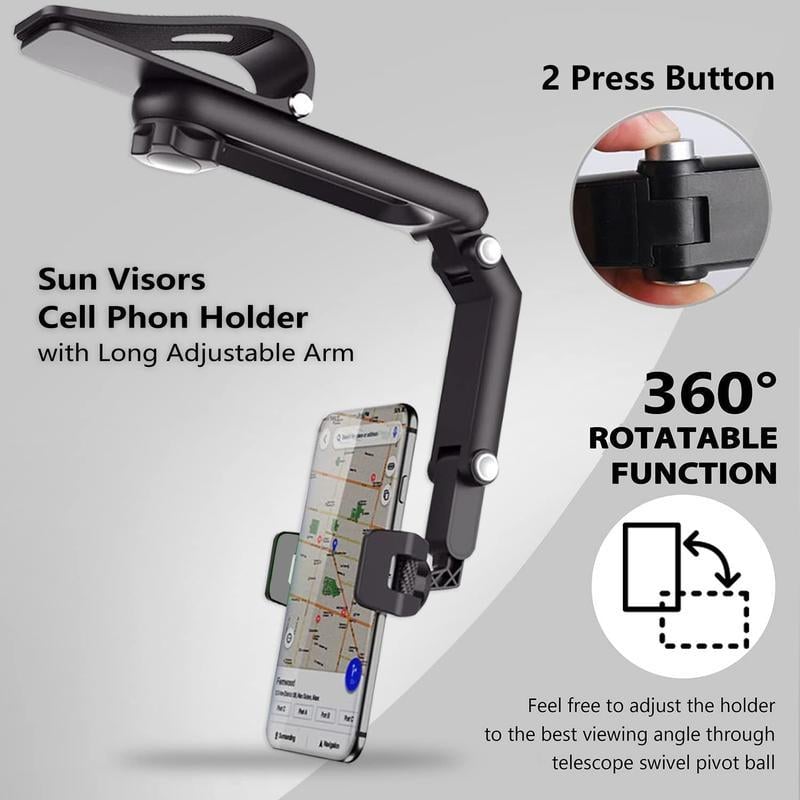 New 1080° multi-functional sun visor universal 360° rotating phone holder
