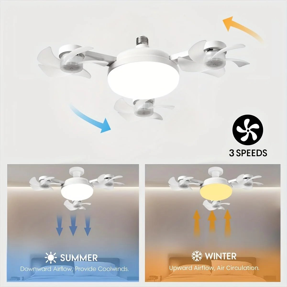 🔥10K+ SOLD LAST WEEK! - 🏆🚁 2026 New Plug-In Smart Ceiling Fan Light