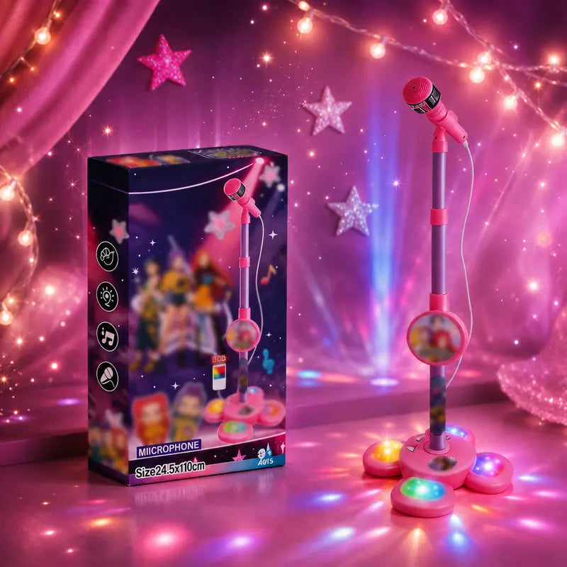 Kids Karaoke Microphone Toy with Colorful LED Lights