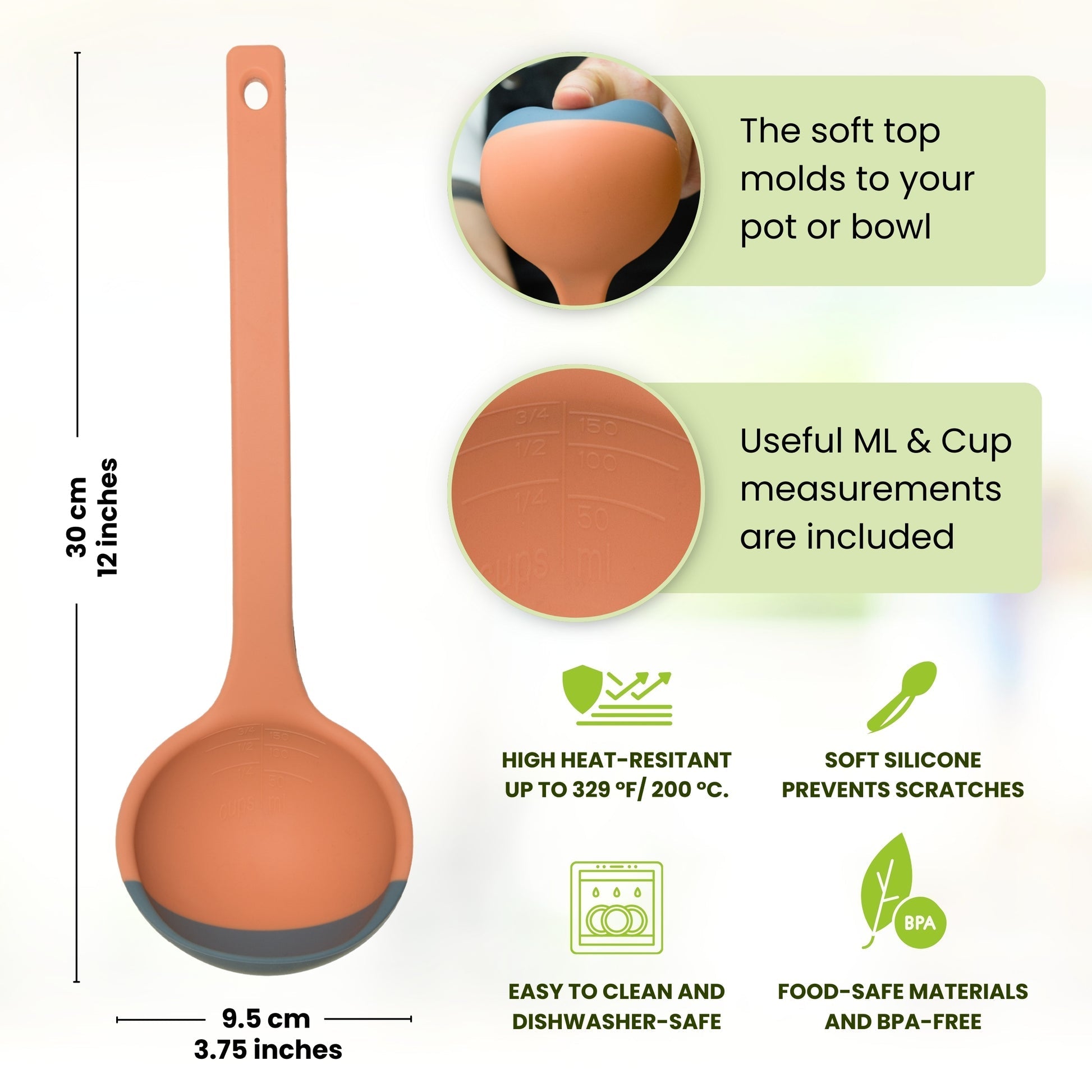 Soft Top Silicone Kitchen LADLE Spoon