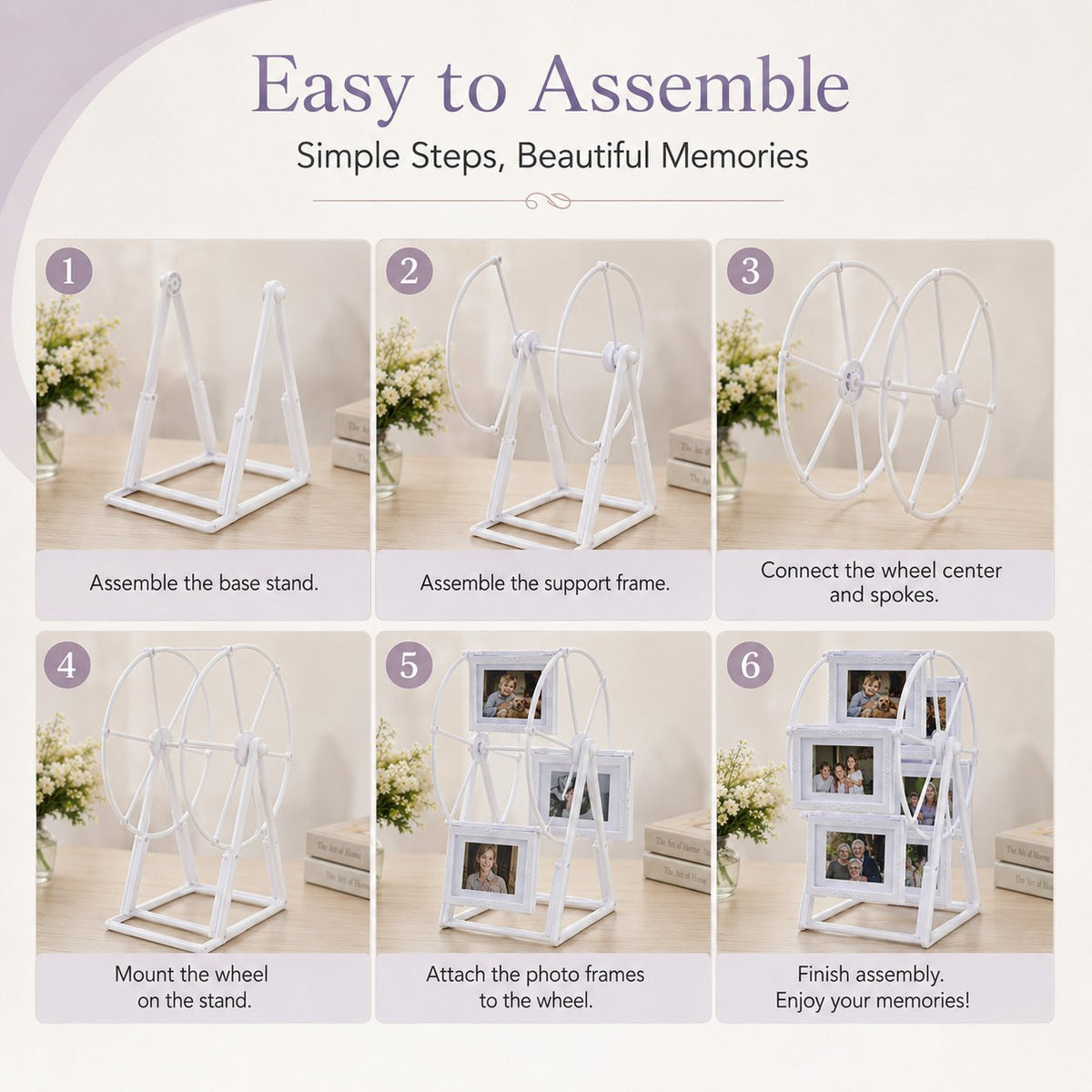 🎖️Rotating Ferris Wheel Photo Frame Vintage Home Family Display