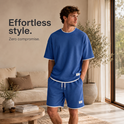 🔥Men's Casual Waffle Knit 2-Piece Set