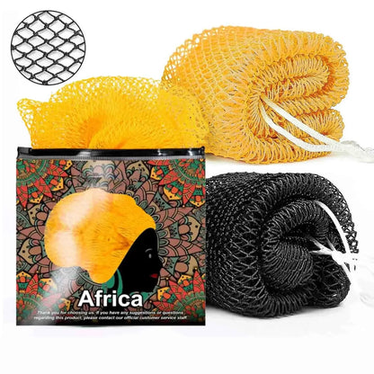 Summervibes African Exfoliating Net Bath Sponge for Deep Cleansing & Body Exfoliation