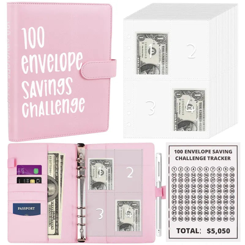 100 Envelopes Money Saving Challenge Binder – Save $5,050 in 100 Days!