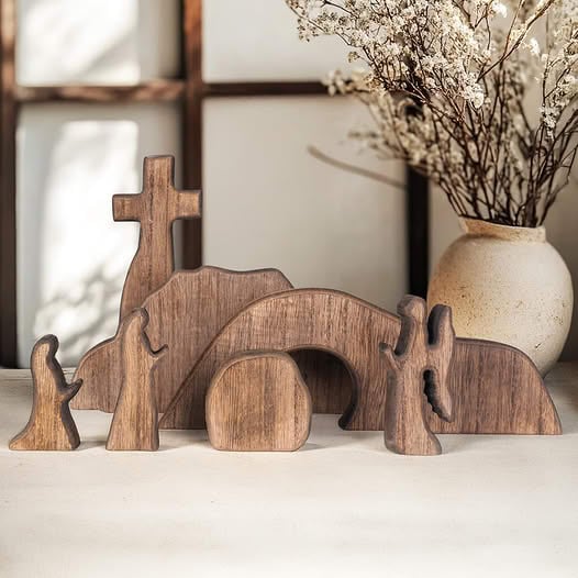 💕Spring Easter Hot Sale 49%OFF-Handmade Empty Tomb Easter Scene And Cross