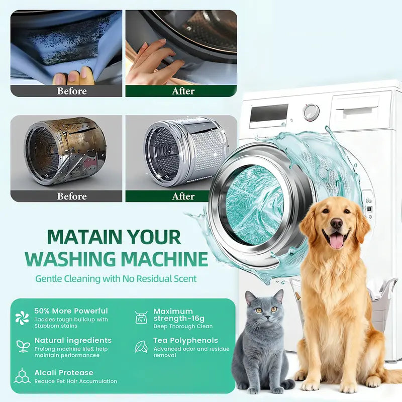 12-Pack Eco-Friendly Washing Machine Cleaner Tablets
