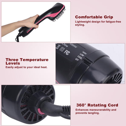 2-in-1 Comfort Comb Hair Dryer & Styler – Fast Drying Hot Air Brush for Straightening, Smoothing & Everyday Styling