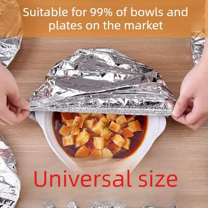 50 PCS Aluminum Foil Heat-Retaining Food Covers – Home Dining Table Insulation & Freshness Keeper