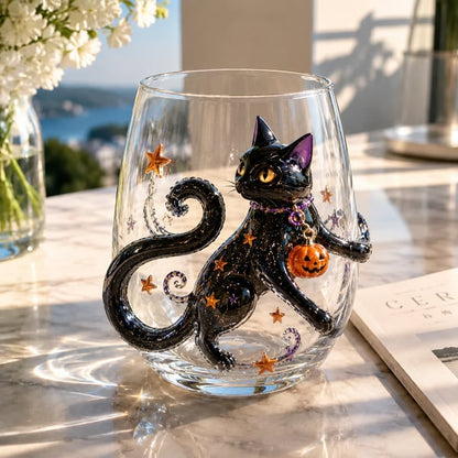 🎃👻 3D Halloween Glassware – Artisan Design, Luminous Glow, Perfect for Fall & Festive Sips