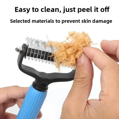 🐶 Pet Grooming Tool | Universal Double-Sided Stainless Steel Dog Detangling Comb for Shedding & Matted Hair Removal