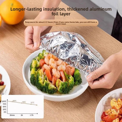 50 PCS Aluminum Foil Heat-Retaining Food Covers – Home Dining Table Insulation & Freshness Keeper
