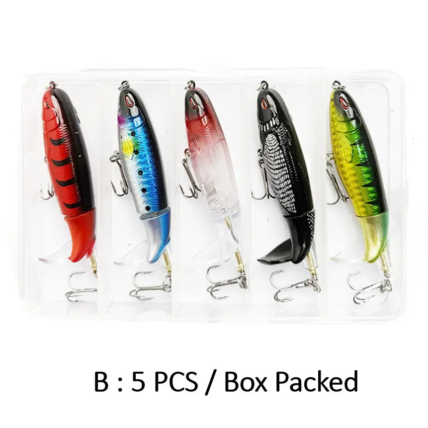 5/10pcs Artificial Fishing Lure, 13g Simulation Fishing Lure with Hook, Fishing Accessories for Outdoor Fishing Equipment, 10cm Whopper Plopper, Swimbaits, Fishing Lure Bait